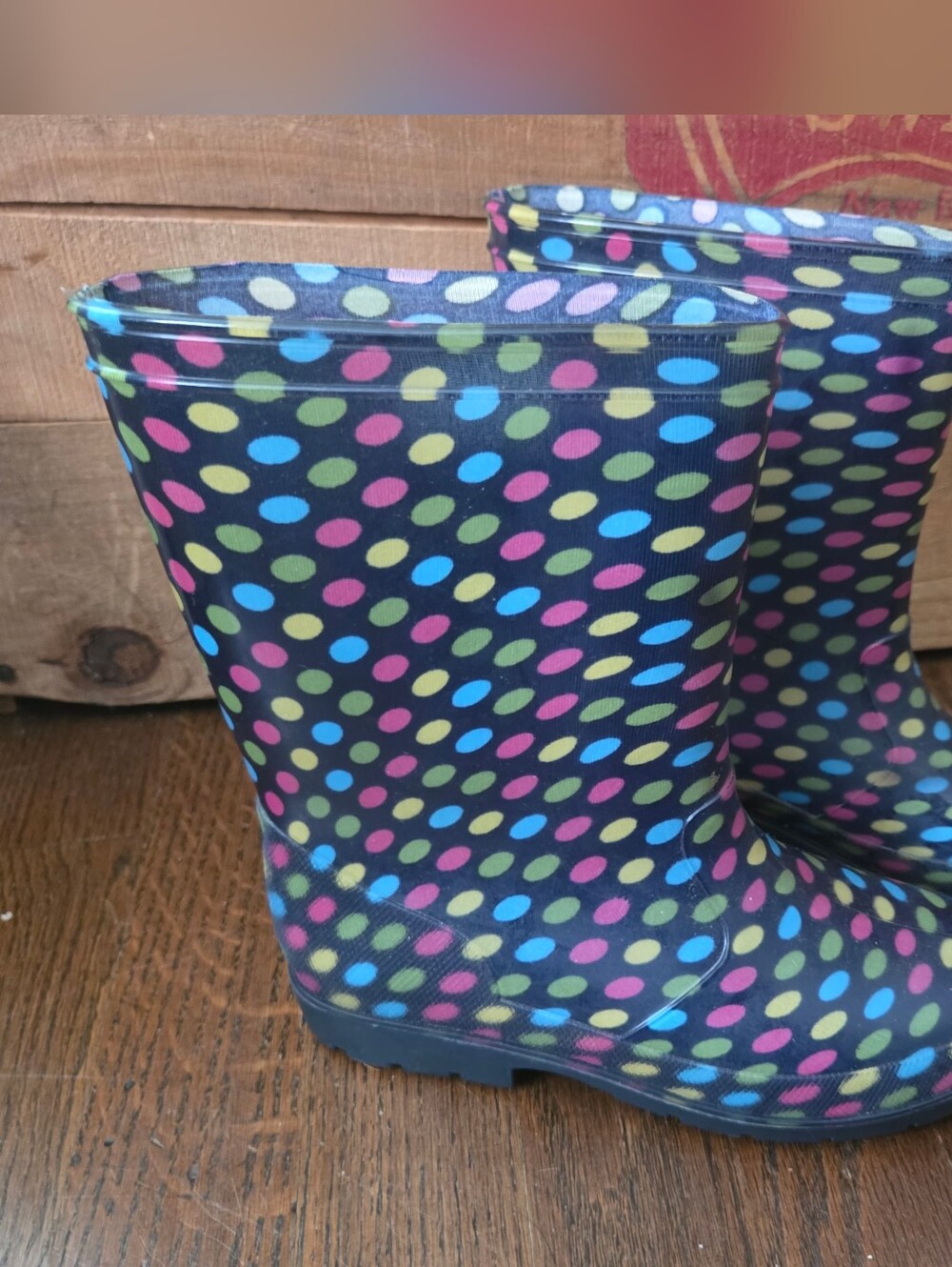 SmartFit Big Girls 2 Polkadot Rainboots